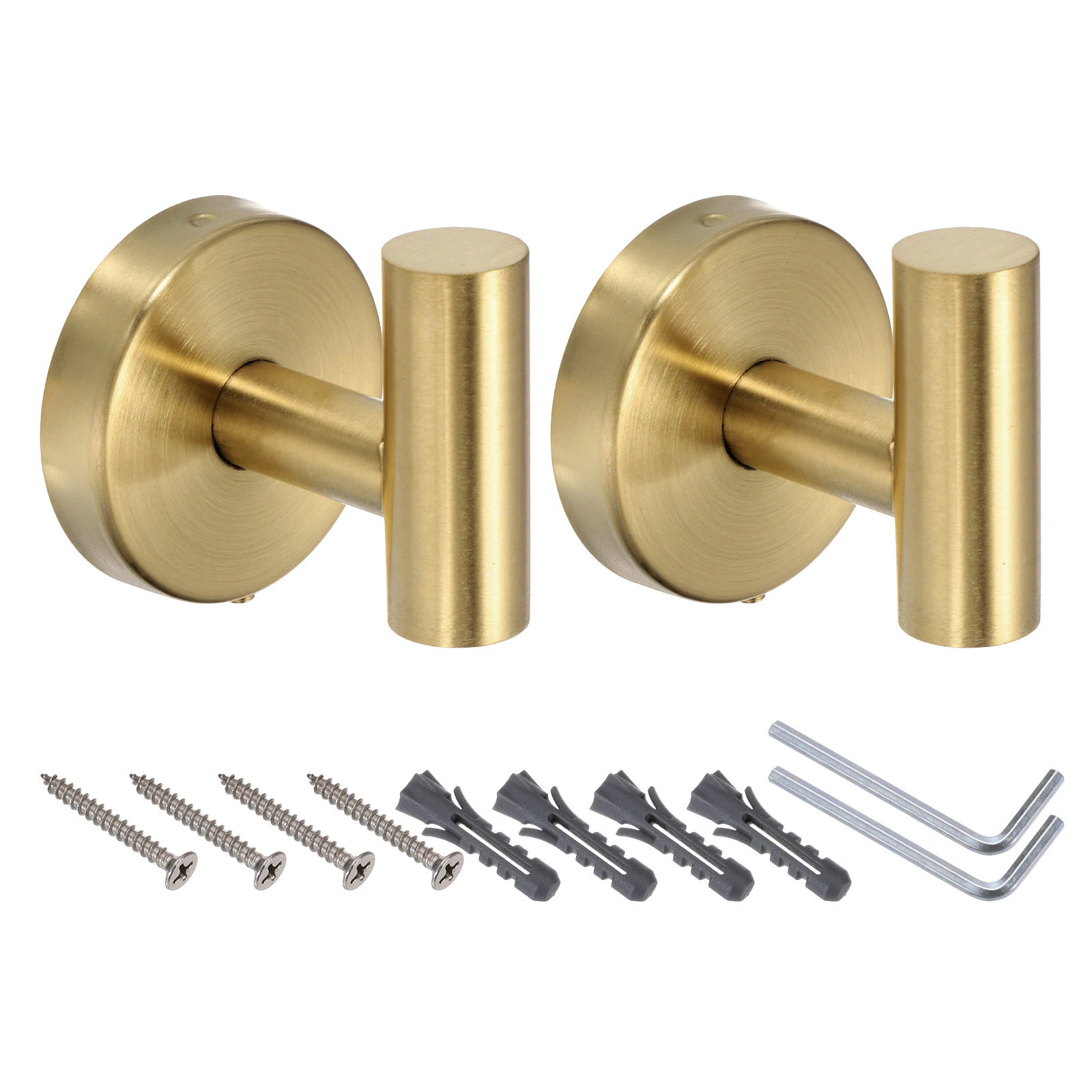 Unique Bargains 2pcs Bath Towel Hook Stainless Steel Coat Hook Wall Mount Robe Hooks Hanging Towels Coats Gold one_size | S25093001UX3510 | Lowe's