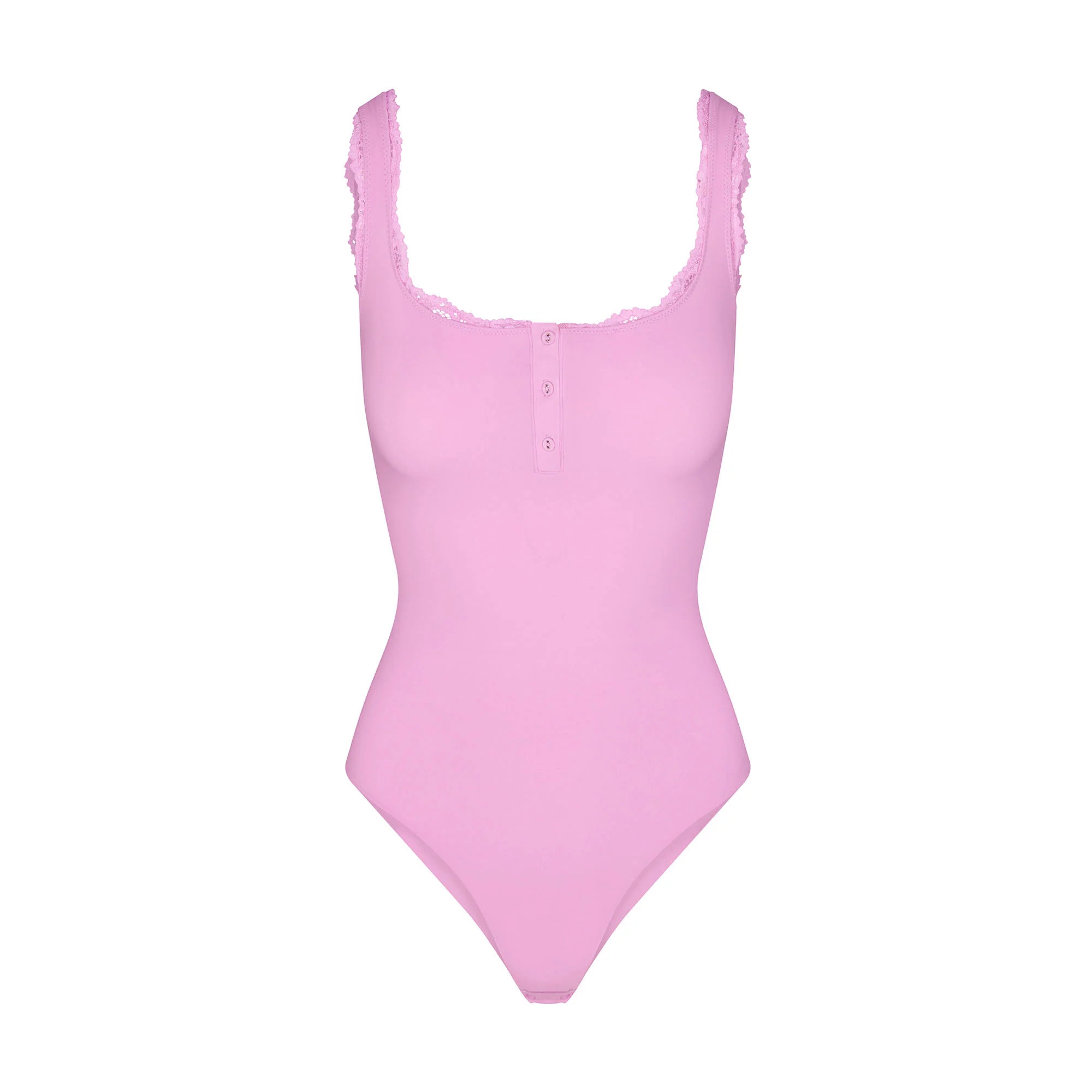 FITS EVERYBODY LACE HENLEY BODYSUIT | PETAL | SKIMS (US)