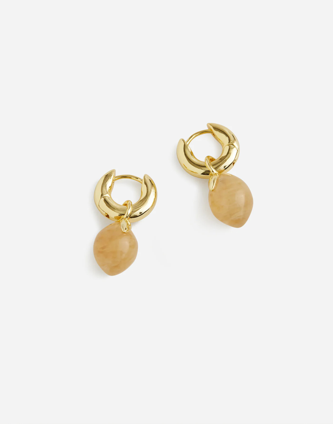 Semiprecious Lemon Charm Huggie Hoop Earrings | Madewell | Madewell