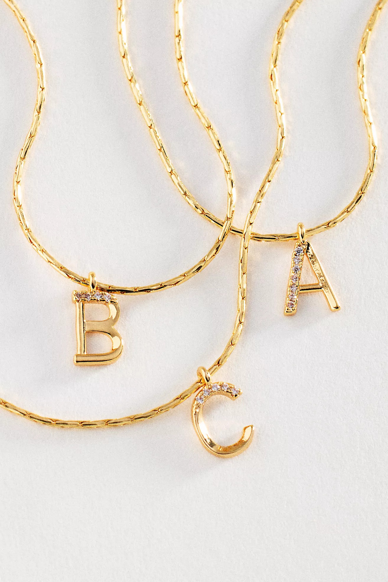 By Anthropologie Initial Charm Snake Chain Necklace | Anthropologie (US)