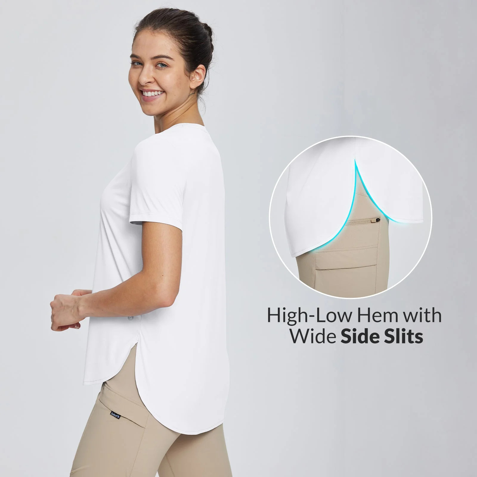 BALEAF Women's Short Sleeve T Shirts Crew Neck Workout Tops Running Shirts Sun Protection Quick D... | Walmart (US)