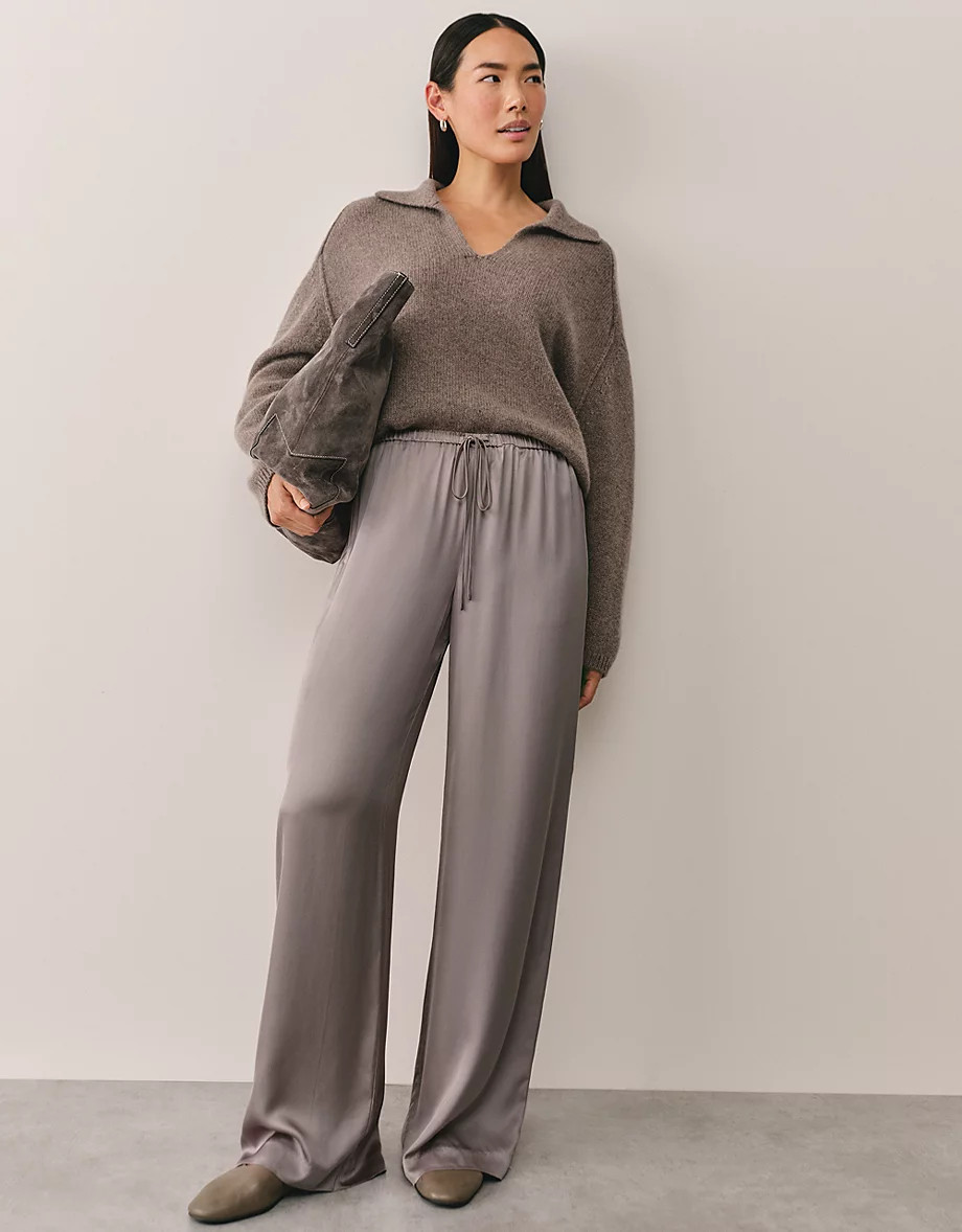 Satin Drawstring Trousers | The White Company UK & ROW