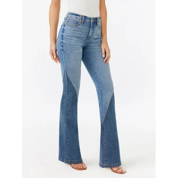 Sofia Jeans Women's Melisa Flare High Rise Colorblock Jeans | Walmart (US)