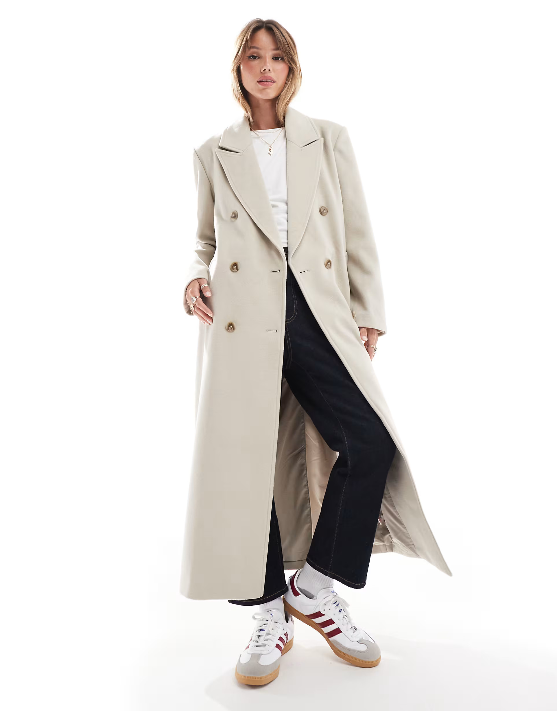 Pretty Lavish oversized tailored coat in chalk | ASOS (Global)