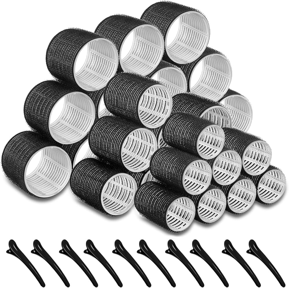 Self grip hair roller set,Hair roller set 28 pcs,Heatless hair curlers,Hair rollers for Long hair... | Amazon (US)