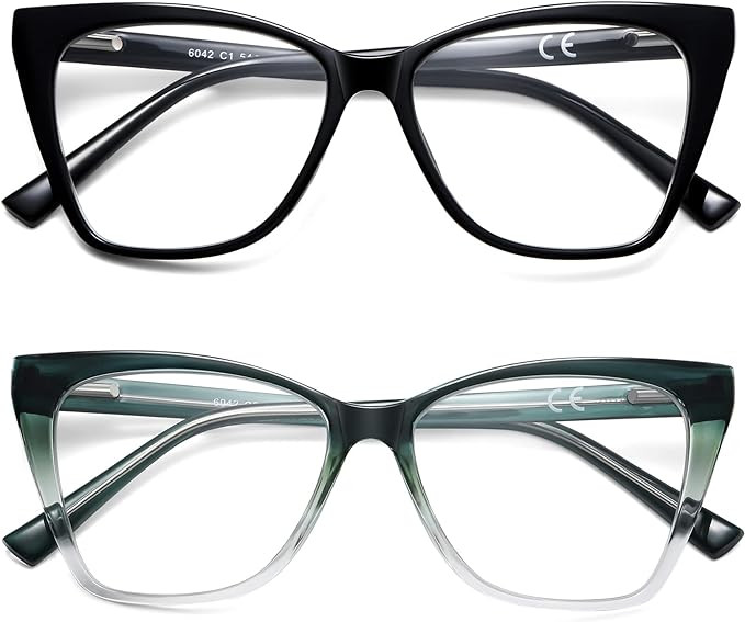 LKEYE Oversized Reading Glasses Women Cat Eye Photochromic Computer Reader Stylish Ladies Designe... | Amazon (US)