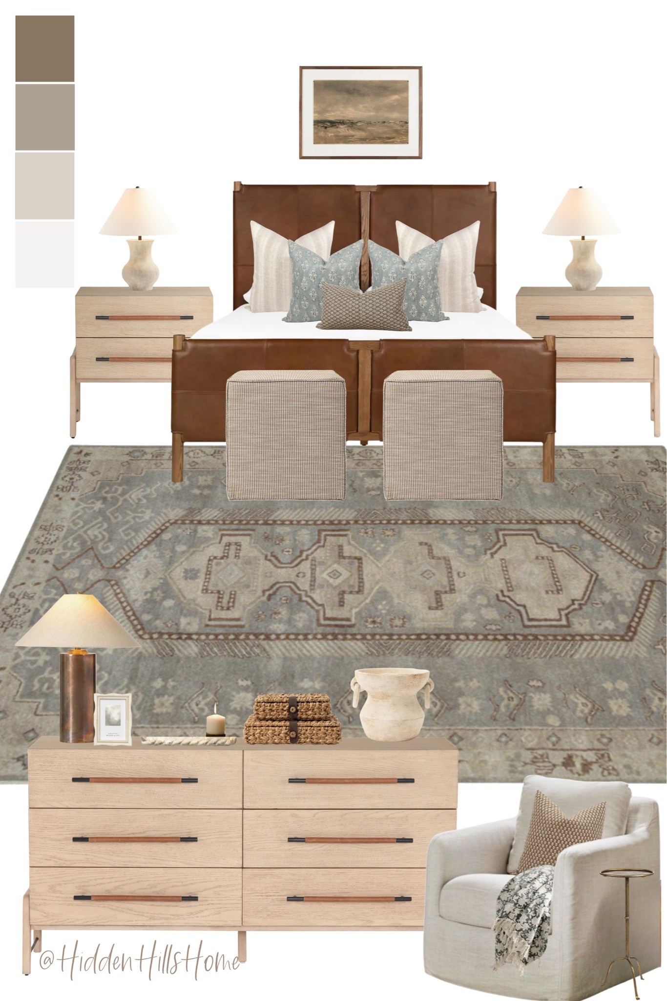Primary bedroom design, cozy bedroom decor, bedding, home decor ideas, bedroom mood board, bedroom inspiration