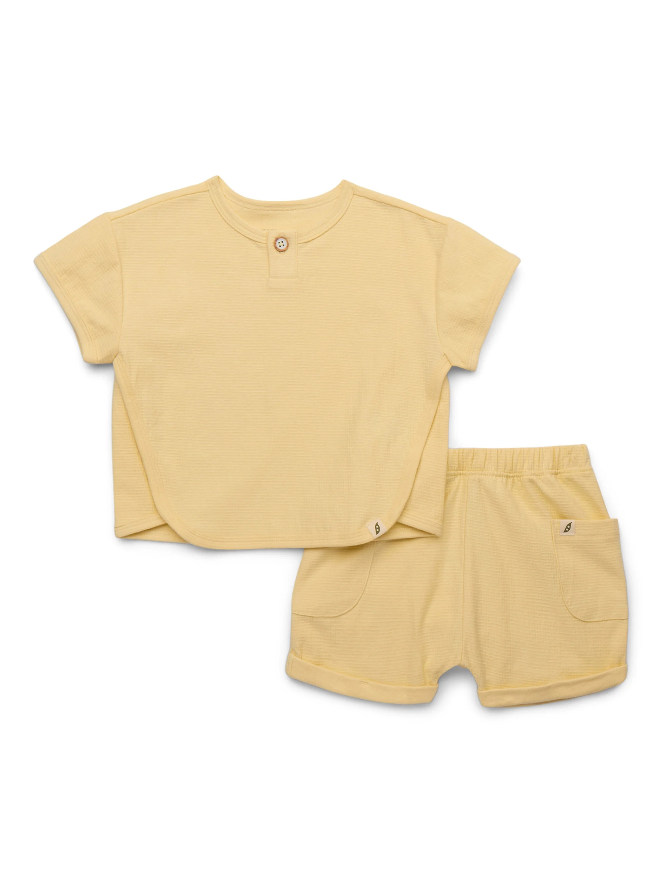 easy-peasy Baby Boys or Baby Girls Seersucker Bound Tee & Cuffed Shorts Set, 2-Piece, Sizes 0-24M | Walmart (US)