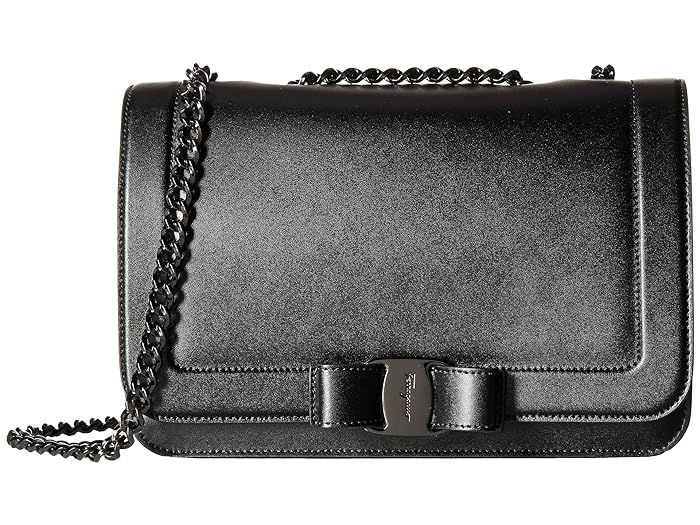 Salvatore Ferragamo Vara Bow Shoulder Bag (Nero) Handbags | Zappos