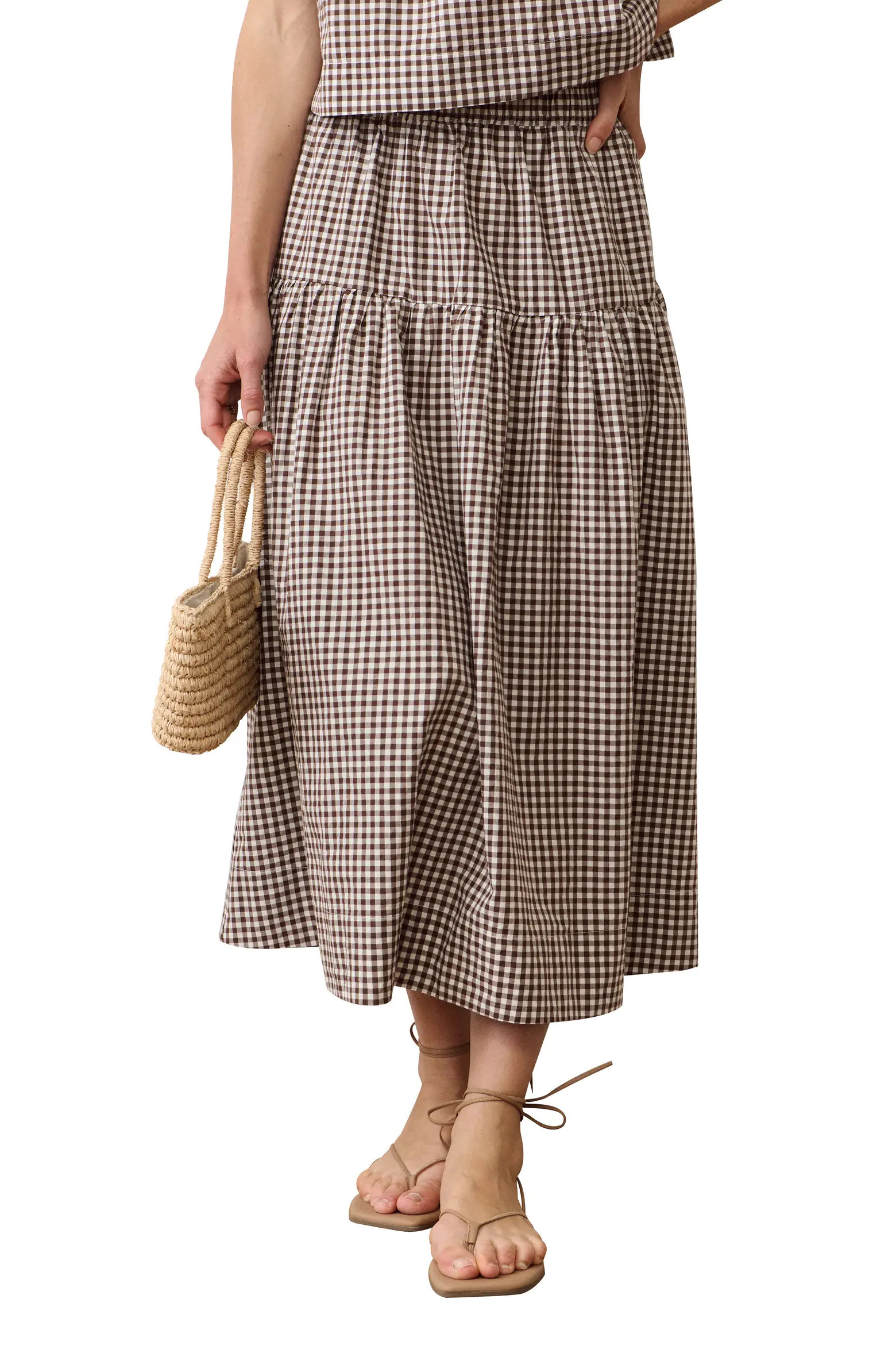 Marine Layer Gia Gingham Pima Cotton Poplin Skirt (Women) | Nordstrom | Nordstrom