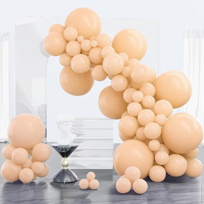 PartyWoo Nude Balloons 100 pcs Different Sizes Pack of 18 12 10 5 Inch Matte Latex Balloon Arch K... | Amazon (US)