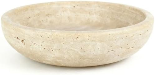 Handmade Travertine Stone Bowl | 7.8" Decorative Key & Fruit Bowl | Kitchen Counter, Dining Table... | Amazon (US)
