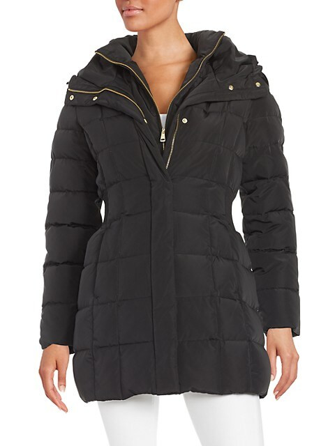 Re/done Shirred-Waist Hooded Quilted Down Coat on SALE | Saks OFF 5TH | Saks Fifth Avenue OFF 5TH