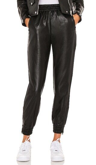 Rinah Leather Jogger Pant in Black | Revolve Clothing (Global)