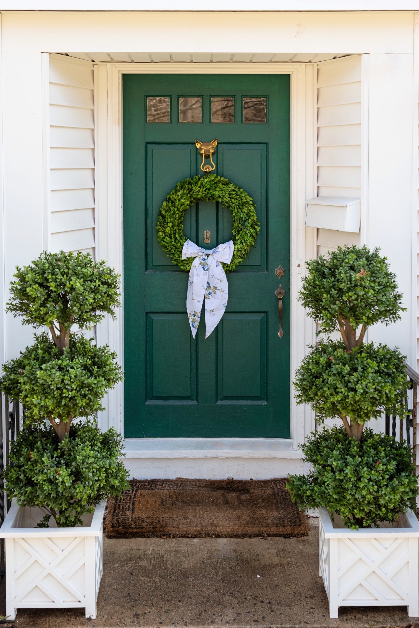 This hydrangea toile bow is the perfect touch to our boxwood wreath.  So pretty for greeting Easter guests. 

#LTKSeasonal #LTKStyleTip #LTKHome