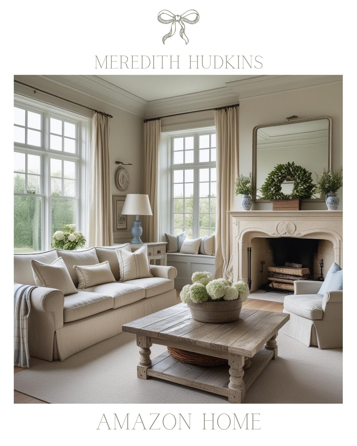 A living room interior inspired by Ralph Lauren and French Cottage styles, featuring a blend of elegant and rustic elements. Meredith Hudkins, amazon, amazon home, decor, interior design, living room, coastal, classic, affordable, natural, artwork

#LTKFindsUnder100 #LTKHome #LTKSaleAlert
