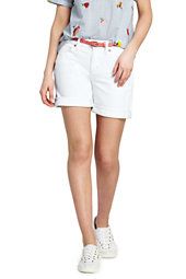 Women's Mid Rise Jean Shorts-White,4 | Lands' End (US)