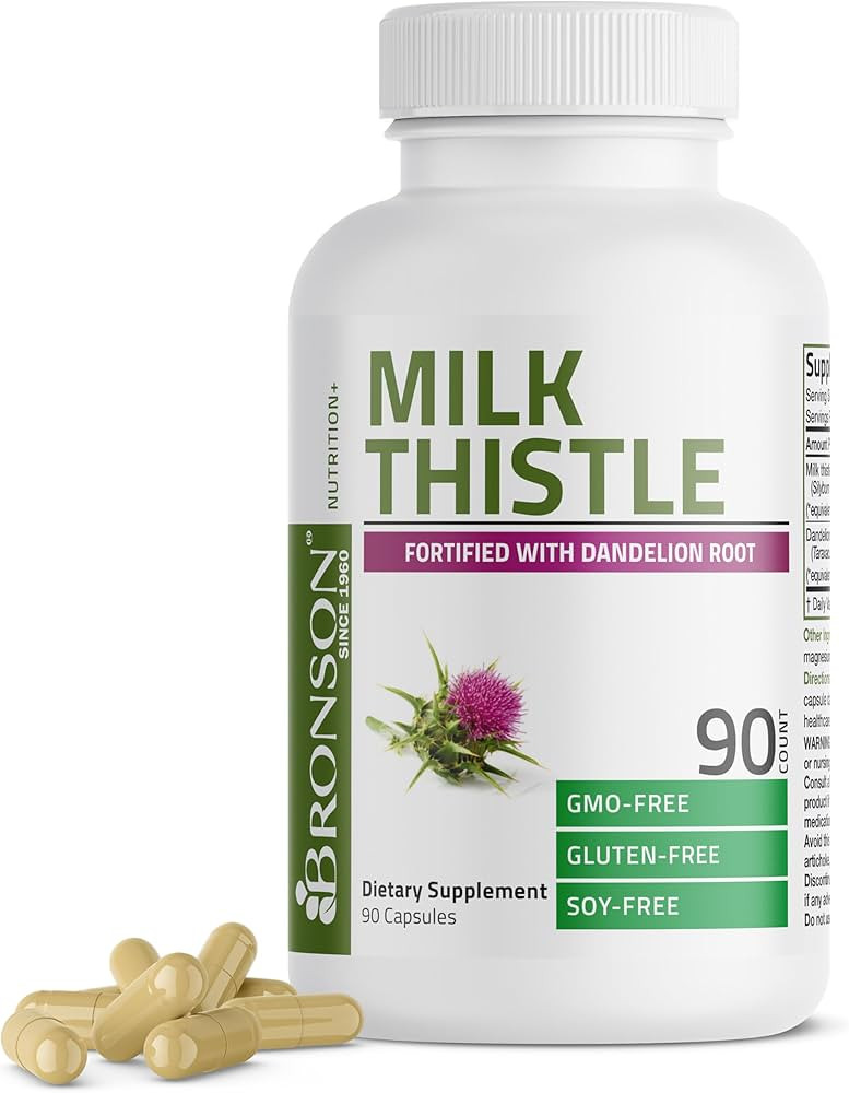 Bronson Milk Thistle Silymarin Marianum & Dandelion Root Liver Health Support, Antioxidant Suppor... | Amazon (US)