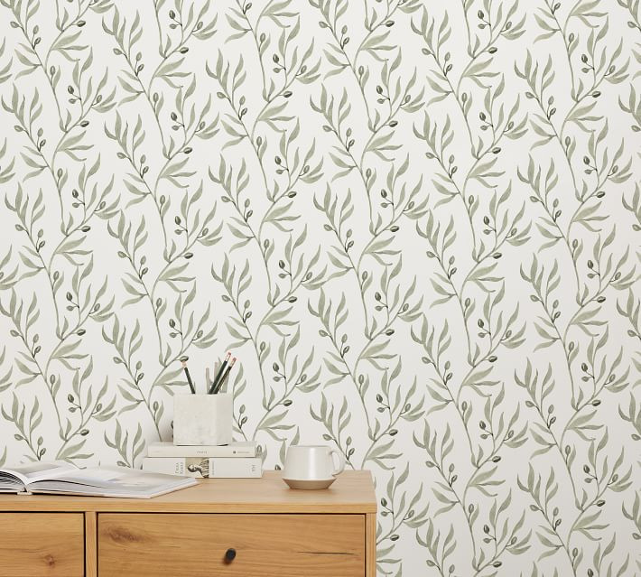 Olive Wallpaper | Pottery Barn | Pottery Barn (US)