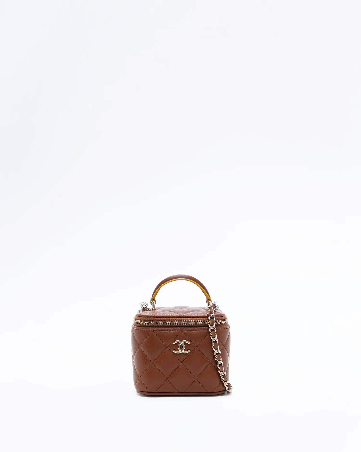 Lambskin Top Handle Mini Vanity with Chain | Vivrelle