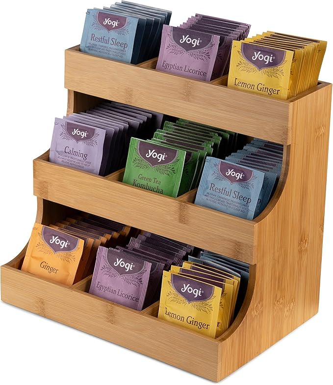 THEODORE Vertical Tea Bag Organizer. Bamboo Tea Bag Holder – Holds 180 Tea Bags. Elegant and Pr... | Amazon (US)