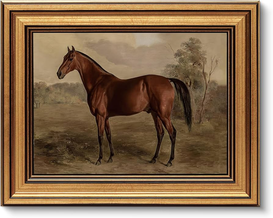VIYYIEA Gold Framed Canvas Art Prints,8x10Inch, Country Horse Art Painting, Vintage Retro Decor f... | Amazon (CA)