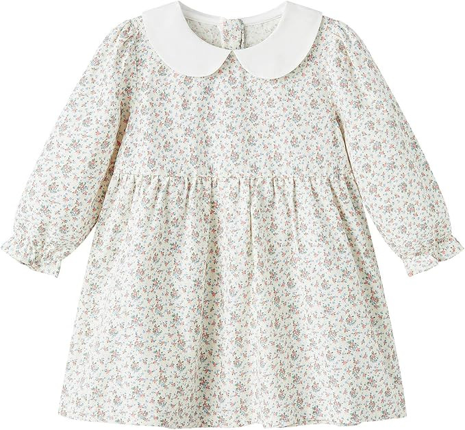 pureborn Baby Toddler Girl Dress Short and Long Sleeve Cotton Playwear Dresses 0-6T | Amazon (US)