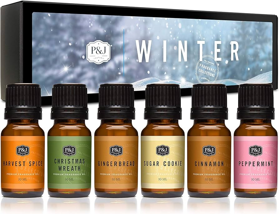 P&J Trading Fragrance Oil Winter Set | Cinnamon, Gingerbread, Sugar Cookies, Harvest Spice, Peppe... | Amazon (US)