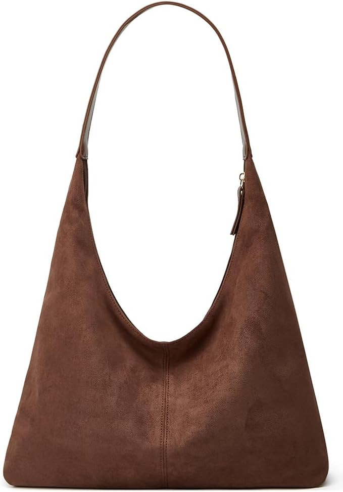 Womens Fashion Suede Shoulder Bags Large Tote Bag Retro Purse Handbag Casual Work Ladies Top Handle Satchel | Amazon (US)