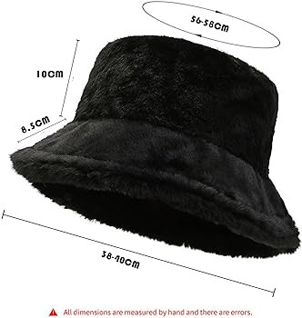 Women Plush Fluffy Bucket Hat Warm Lining Winter Faux Fur Cozy Wide Brim Winter | Amazon (US)
