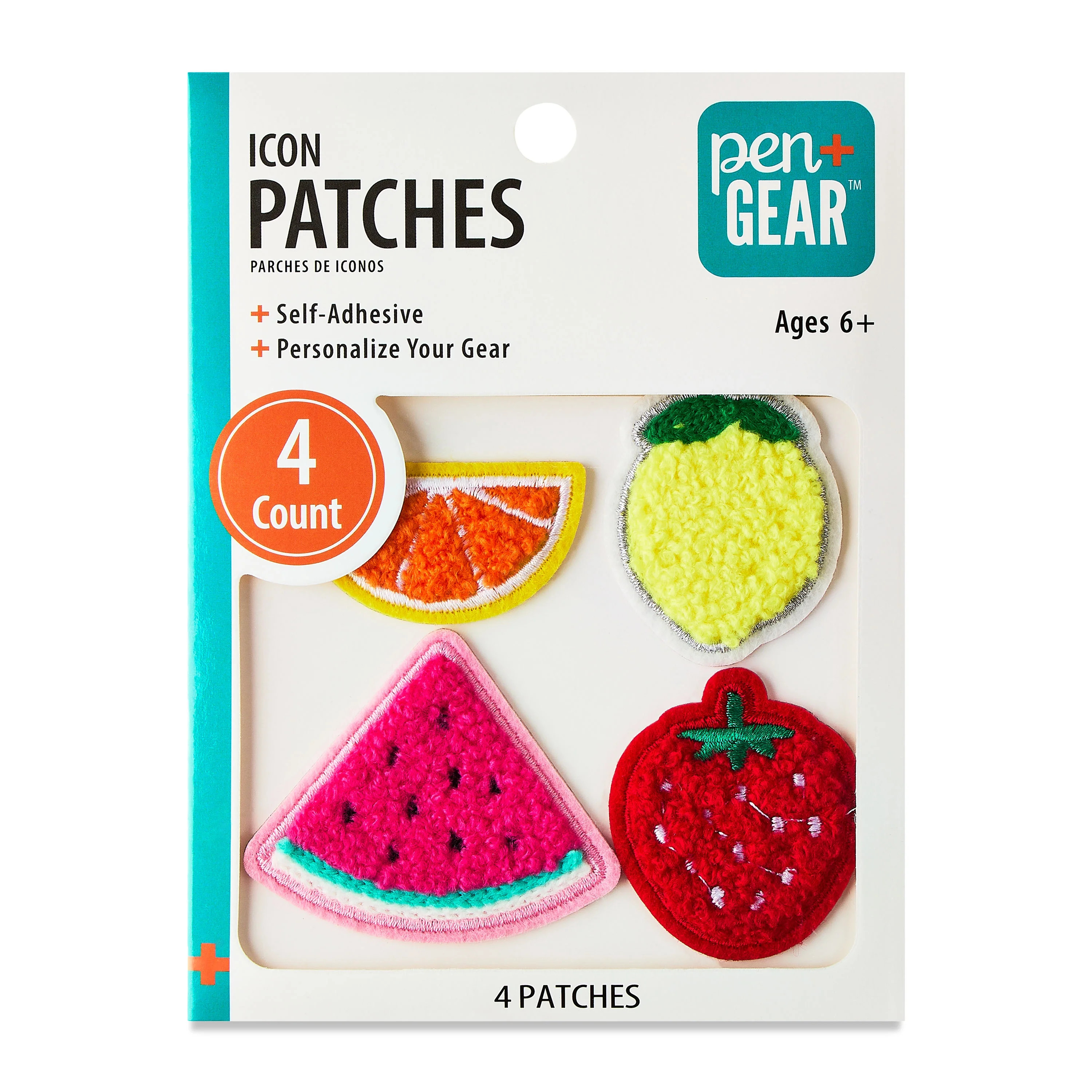 Pen+Gear Chenille Patch Stickers, 4 Count, Fruit, For Backpacks, Lunch Kits and Students - Walmar... | Walmart (US)