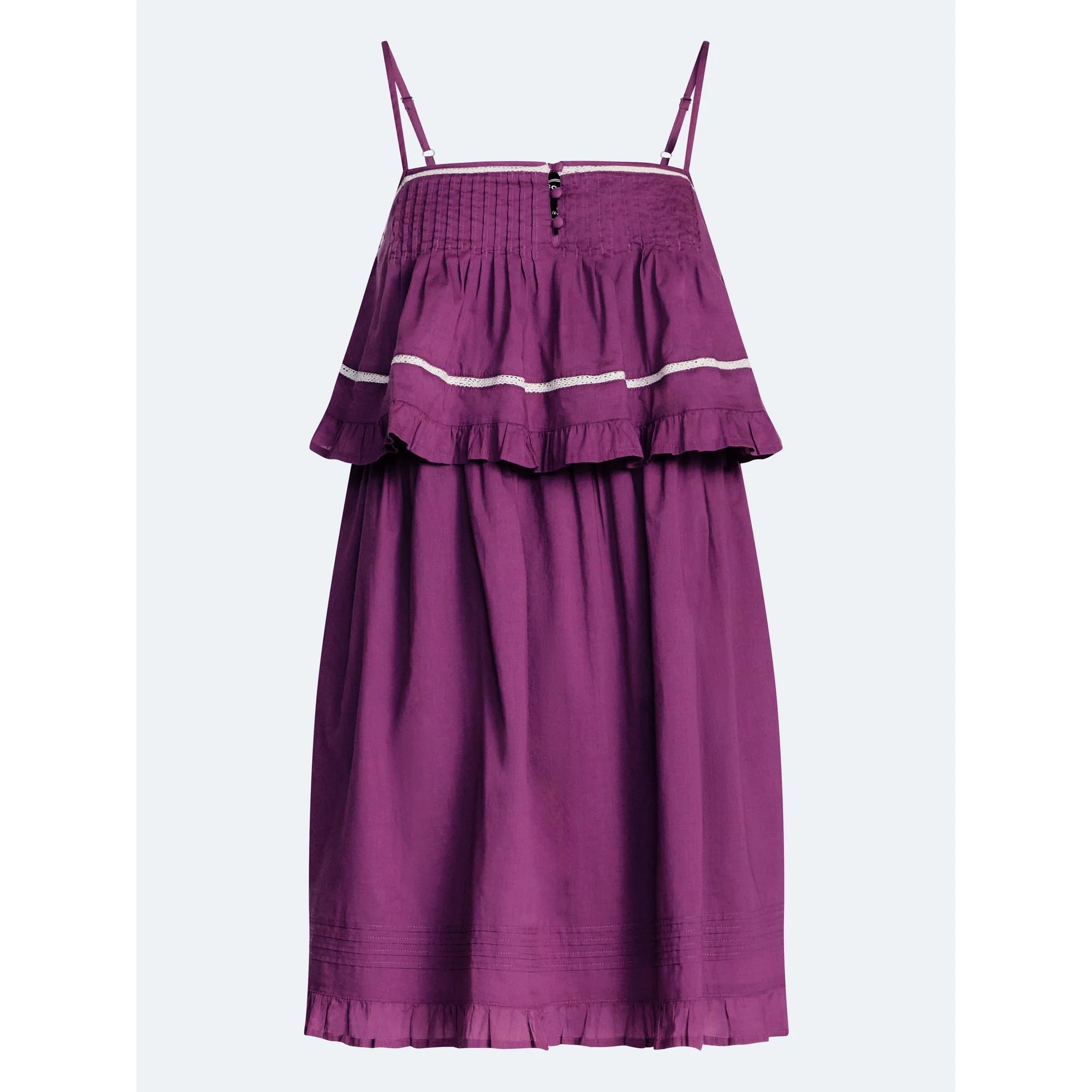 Scoop Women’s Flowy Cotton Mini Dress with Lace Trim, Sizes XS-XXL | Walmart (US)