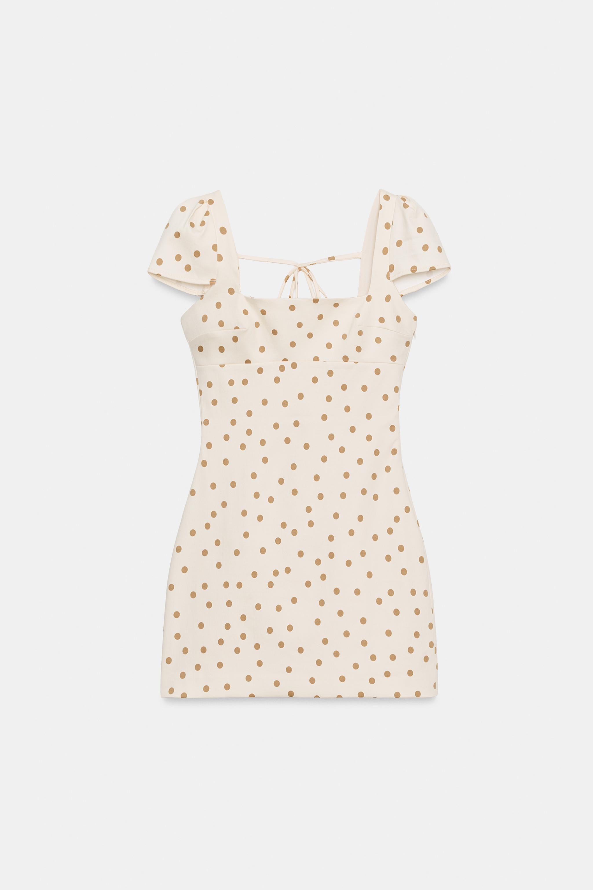 MINI DRESS WITH TIE-UP BACK AND DOTS | Zara UK