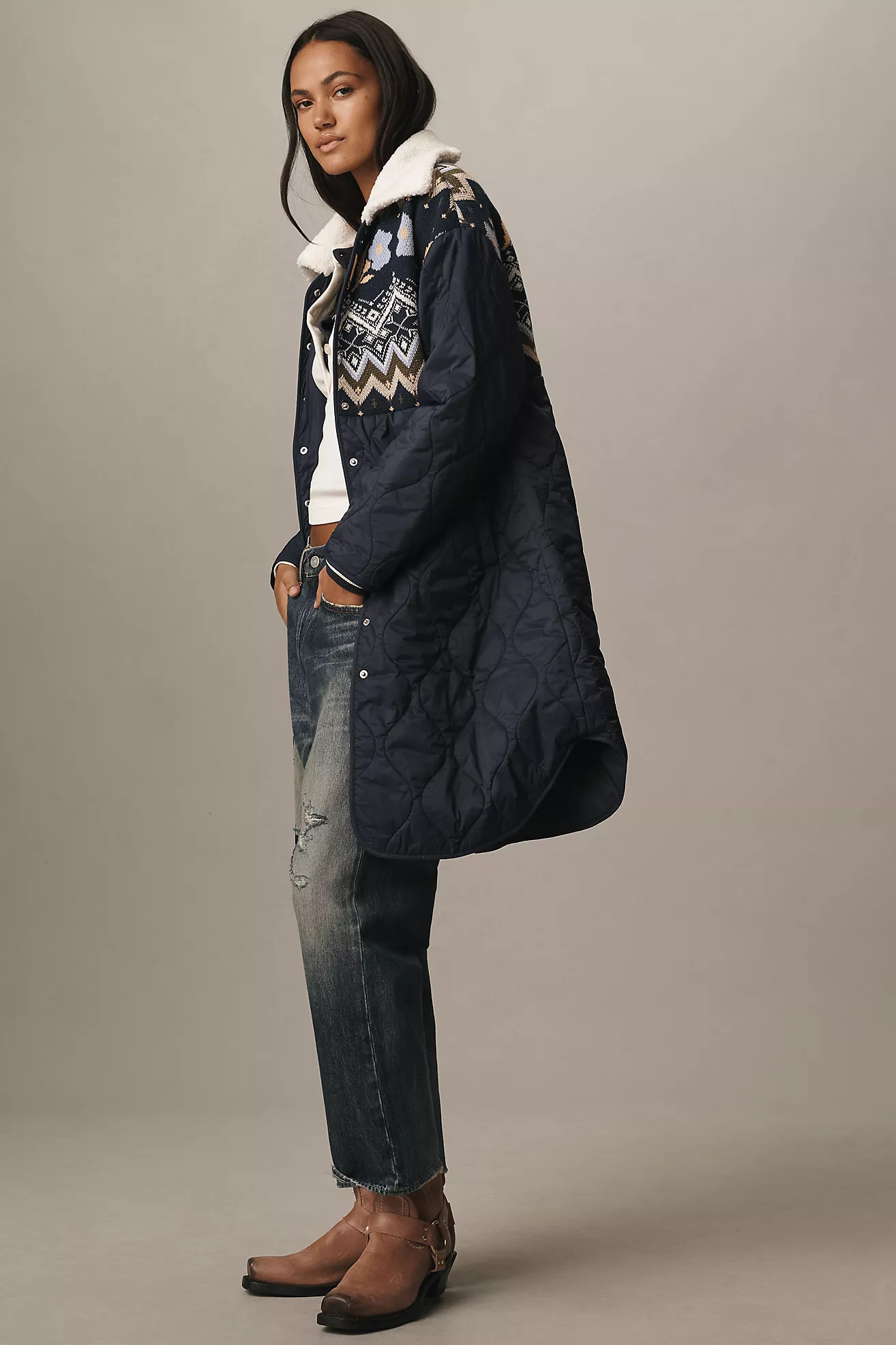 By Anthropologie Fairisle Mix Liner Jacket | Anthropologie (US)