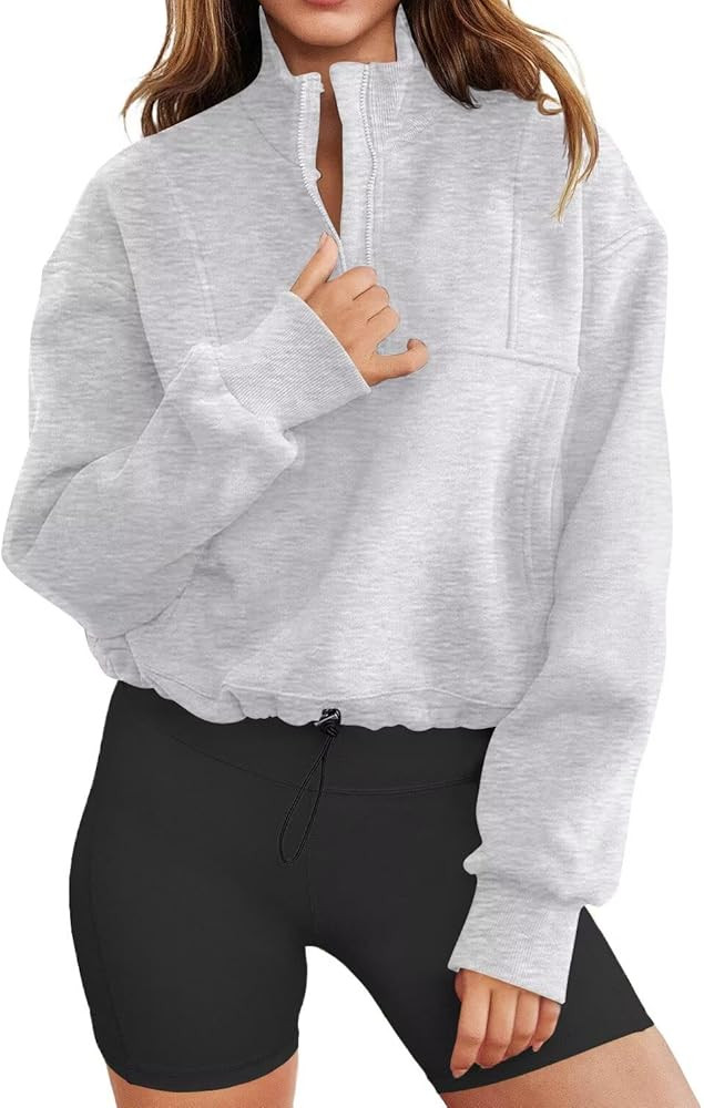 LEEDYA Womens Long Sleeve Half Zip Sweatshirts Oversized Casual Pullover Tops Fall Fashion Outfit... | Amazon (US)