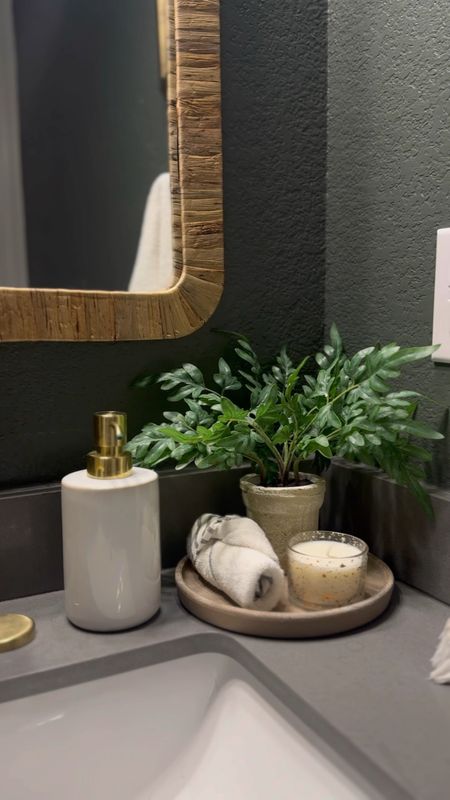 I used this 8 in plant saucer from Walmart in the guest bathroom and it’s giving spa vibes! 

Guest bathroom, sink styling, Walmart home finds, home decor, faux potted plant 

#LTKFindsUnder50 #LTKHome