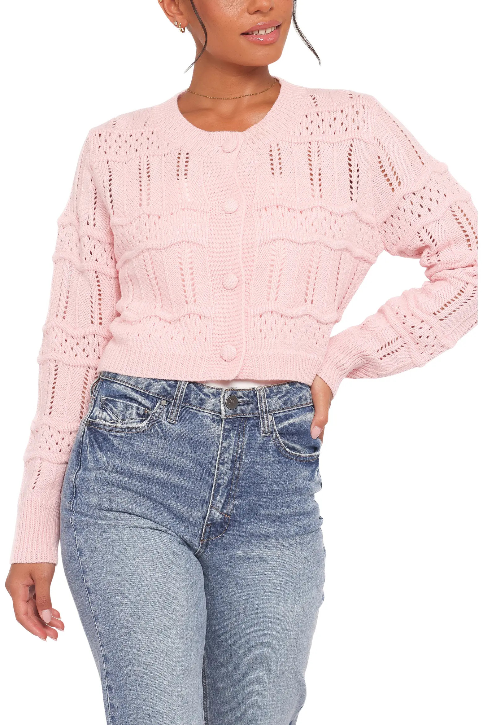 Petal & Pup Aidy Pointelle Crop Cardigan (Women) | Nordstrom | Nordstrom