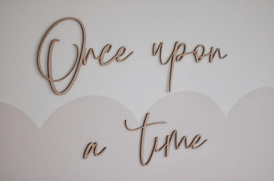 Once Upon A Time Wooden Words Sign for Wall Art, Nursery Decor, Photo Prop - Etsy | Etsy (US)