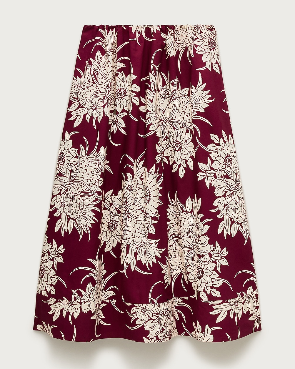 Pull-on midi skirt in pineapple garden print | J. Crew US