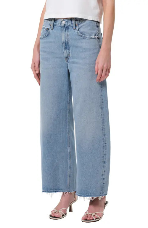 AGOLDE Low Curve Frayed Jeans in Force at Nordstrom, Size 30 | Nordstrom