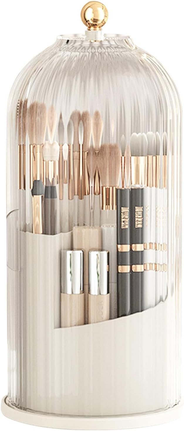 Organizer per pennelli da trucco, 360 pennelli girevoli, organizer, trasparente, antipolvere, con... | Amazon (IT)