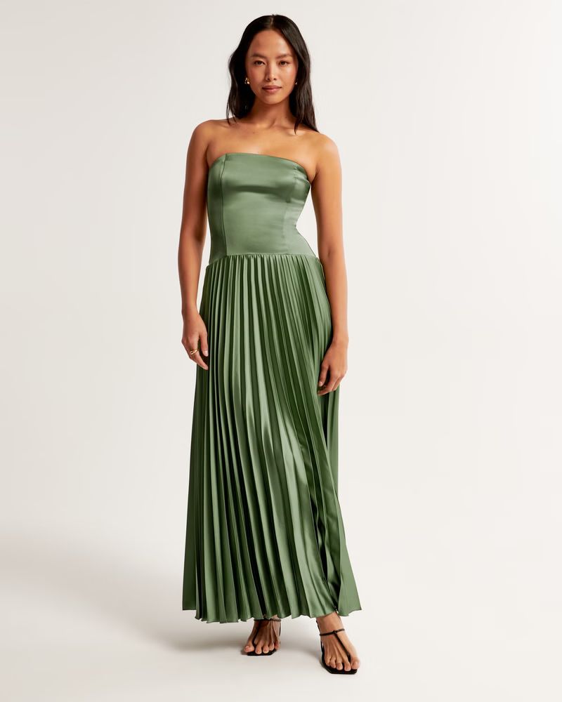 The A&F Giselle Strapless Drop-Waist Gown | Abercrombie & Fitch (US)