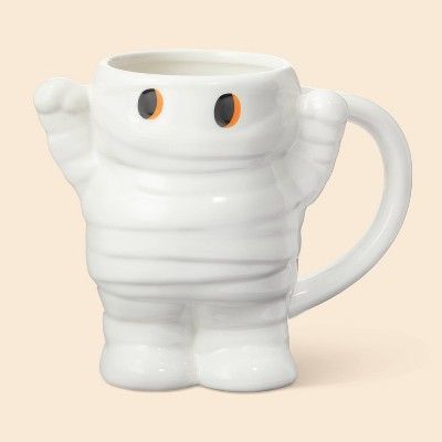 12oz Halloween Stoneware Mummy Figural Mug - Spritz&#8482; | Target