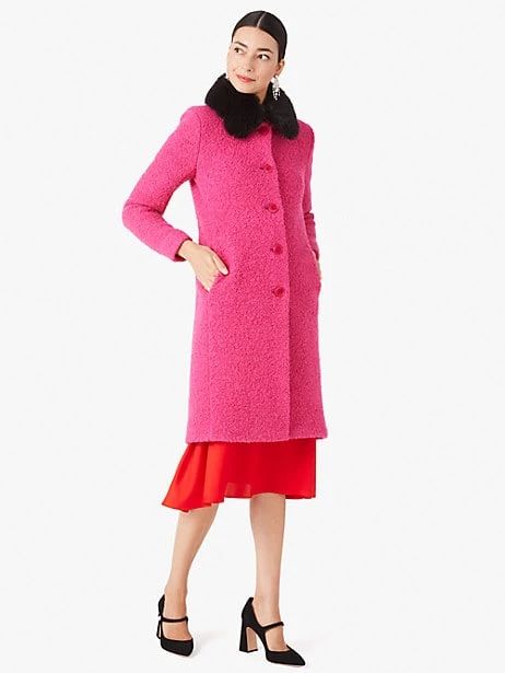 wool-blend bouclé broadway coat | Kate Spade (US)