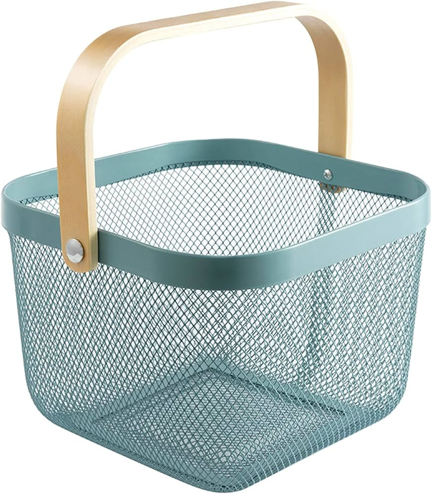 Metal Mesh Steel Basket, Storage Organizer Basket Multi-functional Hanging Kitchen Baskets Fruit ... | Amazon (US)