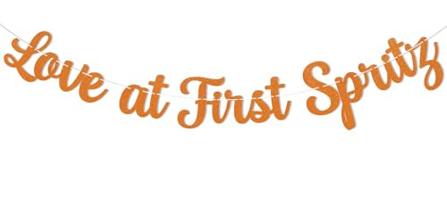 Love at First Spritz Banner, Aperol Spritz Bridal Shower Party Decorations, Love At First Spritz Decorations, Orange Girls Bridal Brunch Couple Shower Bachelorette Party Decor | Amazon (US)