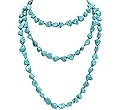 POTESSA Turquoise Beads Endless Necklace Long Knotted Stone Multi-Strand Layer Necklaces Handmade... | Amazon (US)