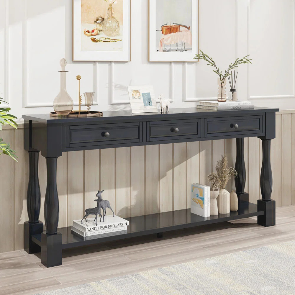 Cervantez Console Table Long Console Table with Drawers and Shelf,entryway table,sofa table | Wayfair North America