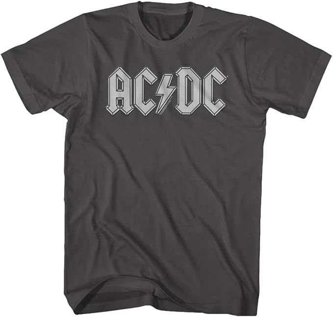 American Classics AC/DC Vintage Rock Band Music Group Grey Logo Adult T-Shirt Tee | Amazon (US)