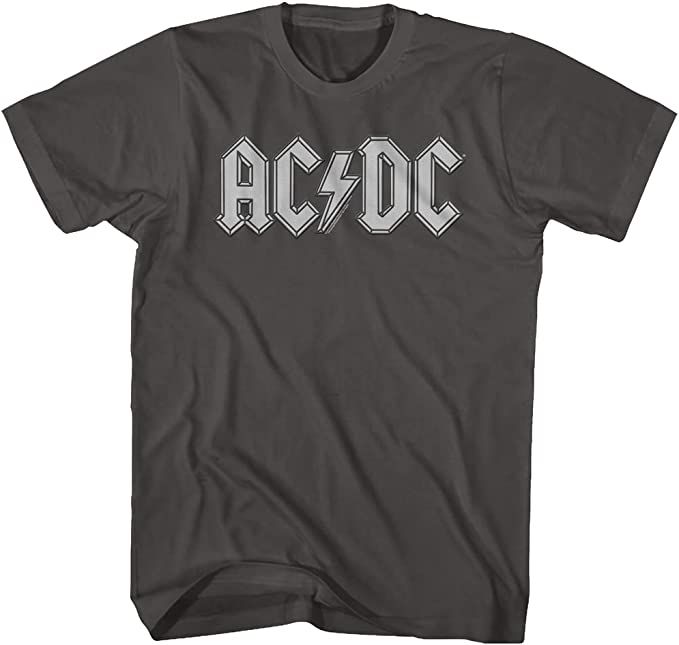 American Classics AC/DC Vintage Rock Band Music Group Grey Logo Adult T-Shirt Tee | Amazon (US)